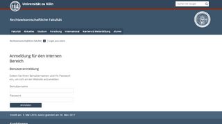 
                            3. Rechtswissenschaftliche Fakultät: Login jura-intern