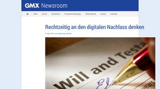 
                            2. Rechtzeitig an den digitalen Nachlass denken - GMX Newsroom