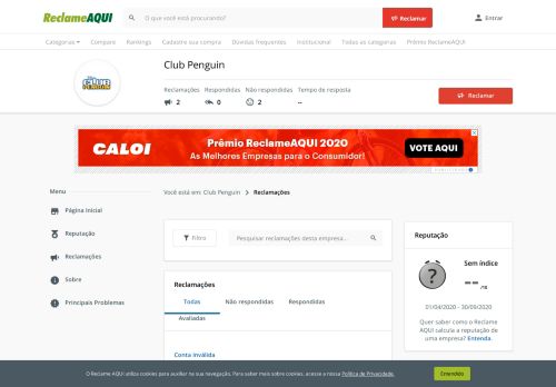 
                            10. Reclamações sobre login-senha para Club Penguin - Reclame Aqui