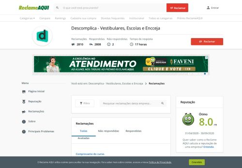 
                            6. Reclamações sobre login-senha para Descomplica - Reclame Aqui