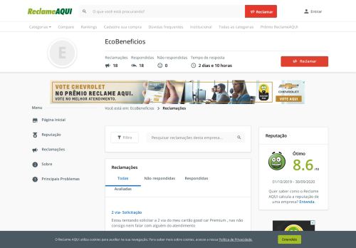 
                            9. Reclamações sobre login-senha para EcoBeneficios - Reclame Aqui