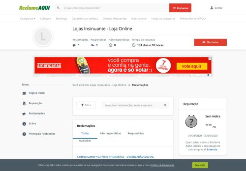
                            2. Reclamações sobre login-senha para Lojas Insinuante - Loja Online ...