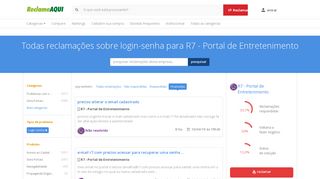 
                            5. Reclamações sobre login-senha para R7 - Portal de Entretenimento ...