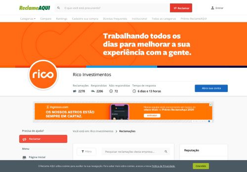 
                            4. Reclamações sobre login-senha para Rico Corretora de ...