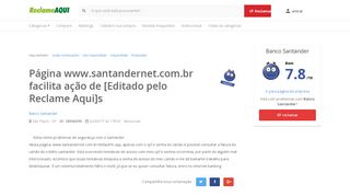 
                            10. Reclame Aqui - Banco Santander - Página www.santandernet.com.br ...
