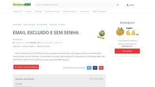 
                            8. Reclame Aqui - Booking.com - EMAIL EXCLUIDO E SEM SENHA