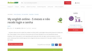 
                            11. Reclame Aqui - CAPES - My english online - 5 meses e não recebi ...