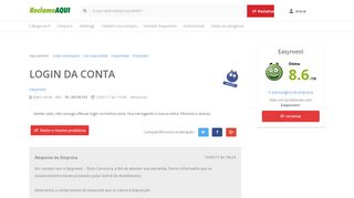 
                            4. Reclame Aqui - Easynvest - LOGIN DA CONTA