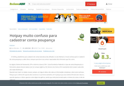 
                            9. Reclame Aqui - Hotmart - Hotpay muito confuso para cadastrar conta ...