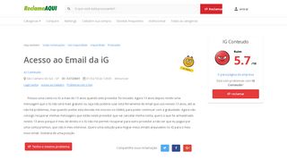 
                            6. Reclame Aqui - IG Conteudo - Acesso ao Email da iG