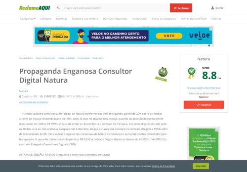 
                            5. Reclame Aqui - Natura - Propaganda Enganosa Consultor Digital ...
