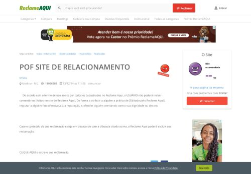 
                            7. Reclame Aqui - O Site - POF SITE DE RELACIONAMENTO