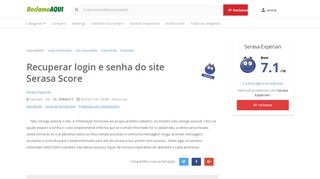 
                            8. Reclame Aqui - Serasa Experian - Recuperar login e senha do site ...