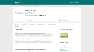 
                            9. Reclay Group als Arbeitgeber | XING Unternehmen