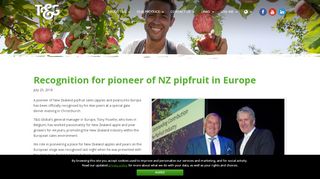 
                            12. Recognition for pioneer of NZ pipfruit in Europe | T&G Global