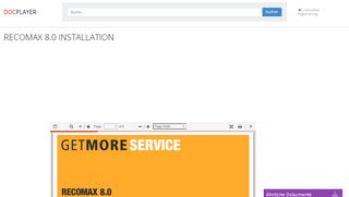 
                            8. RECOMAX 8.0 INSTALLATION - PDF - DocPlayer.org