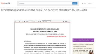 
                            10. recomendação para higiene bucal do paciente ... - DocPlayer.com.br