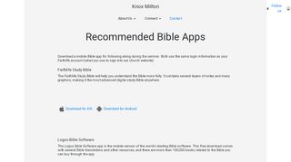 
                            12. Recommended Bible Apps | Knox Milton