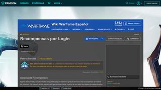 
                            2. Recompensas por Login | Wiki Warframe Español | FANDOM powered ...