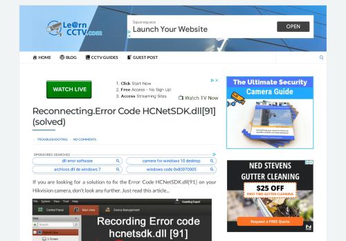 
                            11. Reconnecting.Error Code HCNetSDK.dll[91] (solved) - Learn CCTV.com