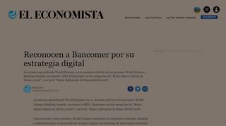 
                            10. Reconocen a Bancomer por su estrategia digital | El Economista