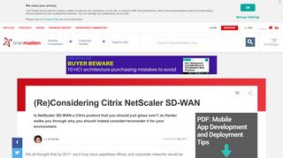 
                            11. (Re)Considering Citrix NetScaler SD-WAN - BrianMadden.com