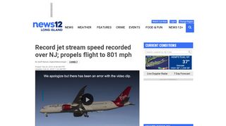 
                            13. Record jet stream speed recorded over LI; propels flight to 801