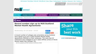 
                            7. Record number sign up to NUS Scotland Mental Health Agreements ...