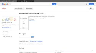 
                            10. Record of Christian Work
