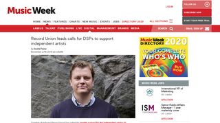 
                            12. Record Union leads calls for DSPs to support ... - Music Week