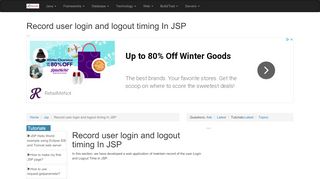 
                            5. Record user login and logout timing In JSP - RoseIndia