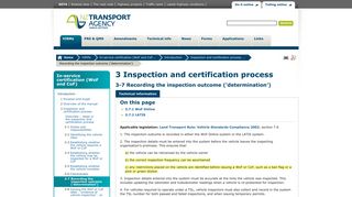 
                            1. Recording the inspection outcome ('determination') - NZTA Vehicle ...