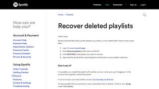 
                            8. Recover deleted playlists - Spotify