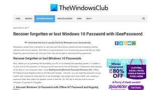
                            8. Recover forgotten or lost Windows 10 Password with ... - TWC Reviews