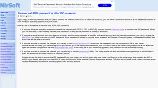 
                            12. Recover lost ADSL password or other ISP password - NirSoft