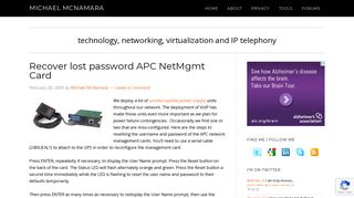 
                            5. Recover lost password APC NetMgmt Card - Michael McNamara