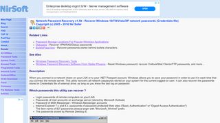 
                            4. Recover lost Windows 10/7/8/Vista/XP network passwords - NirSoft