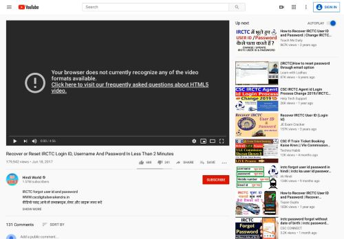 
                            13. Recover or Reset IRCTC Login ID, Username And ... - YouTube