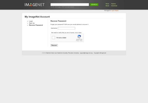 
                            5. Recover Password - ImageNet