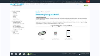 
                            7. Recover password - LuxTrust