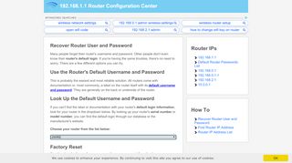 
                            5. Recover Router User and Password - 192.168.1.1