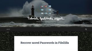 
                            12. Recover saved Passwords in FileZilla – Tutorials, tips&tricks, snippets..