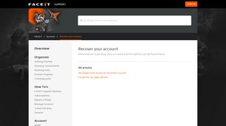 
                            5. Recover your account – FACEIT