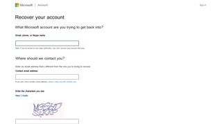 
                            8. Recover your account - Microsoft account - Outlook.com