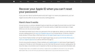 
                            8. Recover your Apple ID when you can't reset your password - Apple ...