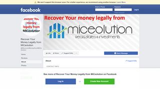 
                            3. Recover Your Money Legally from MiCeolution - About | Facebook