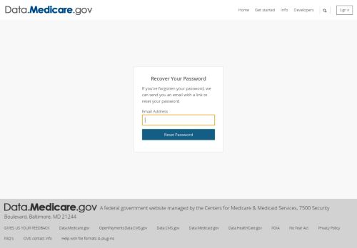 
                            6. Recover Your Password | Data.Medicare.gov