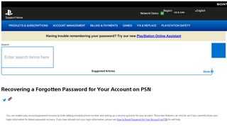 
                            2. Recovering a Forgotten Password for Your Account on PSN