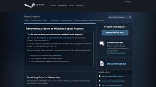 
                            9. Recovering a Stolen or Hijacked Steam Account - Account Recovery ...