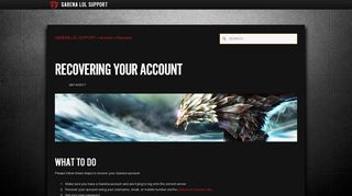 
                            13. Recovering Your Account - GARENA LOL SUPPORT
